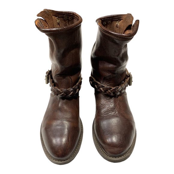 Golden Goose Shoes - Golden Goose Biker Braided Leather Boots Moto Boots Sz 38= US Sz 8